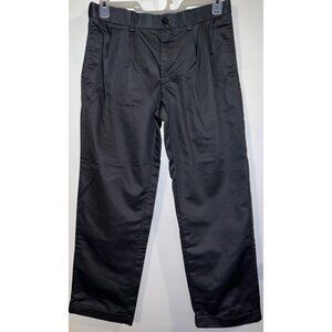 Izod Mens Charcoal Dress Pants 30x30 Adjustable Waist Cuffed Hem Button/Zip